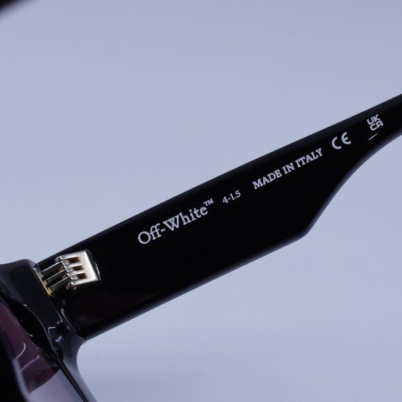 Off-White OERI13I JACKSON 1028 Sunglasses Black Square Frame, Burgundy Lenses - Picture 7 of 10